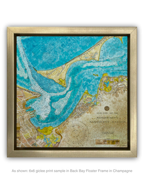 Nantucket Harbor Nautical Chart | Framed Giclee Print on Canvas